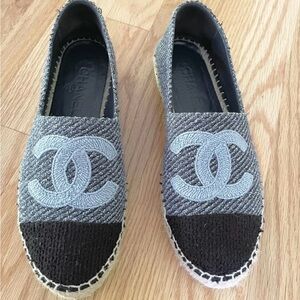 chanel Tweed CC espadrilles 37
